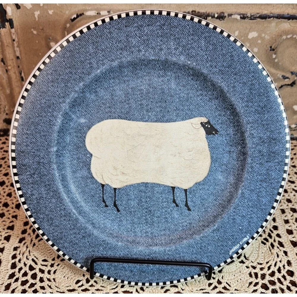 Sakura Brandon House Decor Denim Pattern Plate Sheep Warren Kimble 8